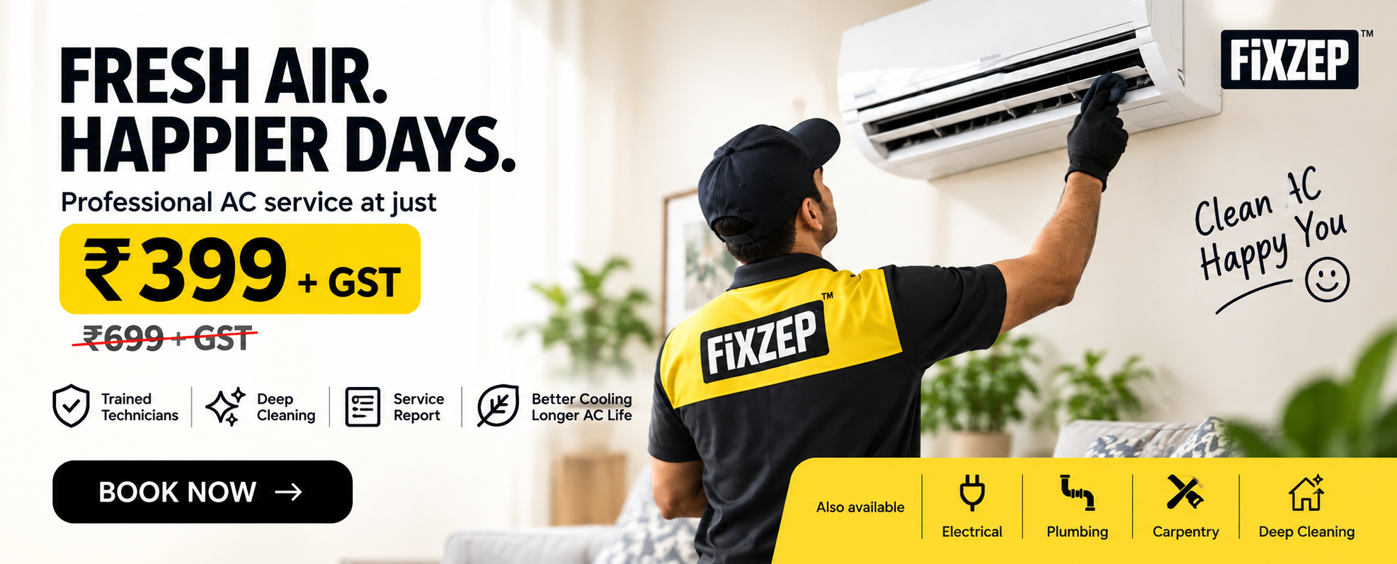 Professional AC Services at ₹399/-